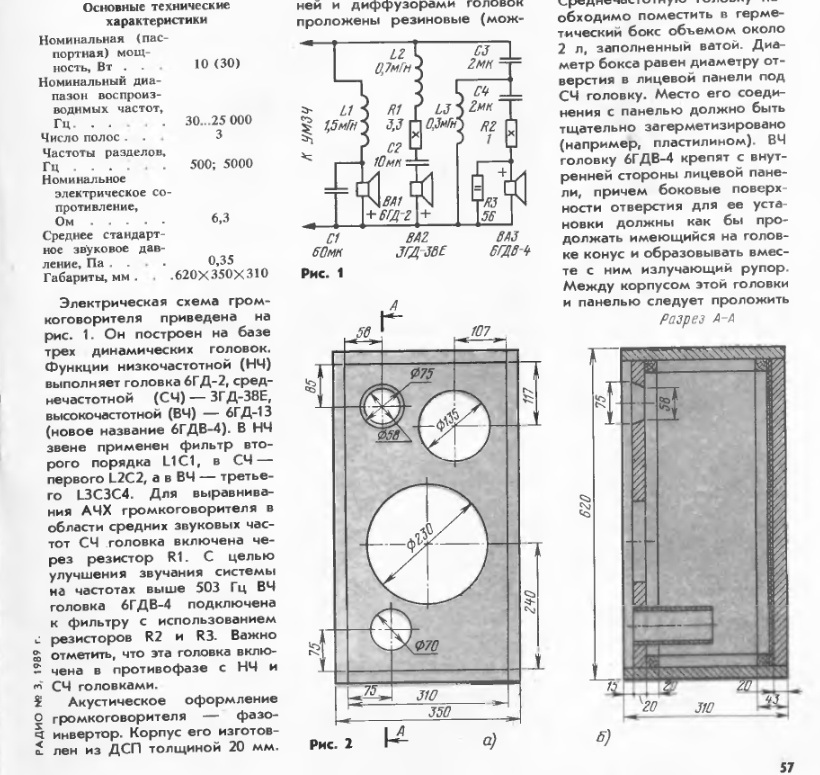 Симфония 003 схема колонок