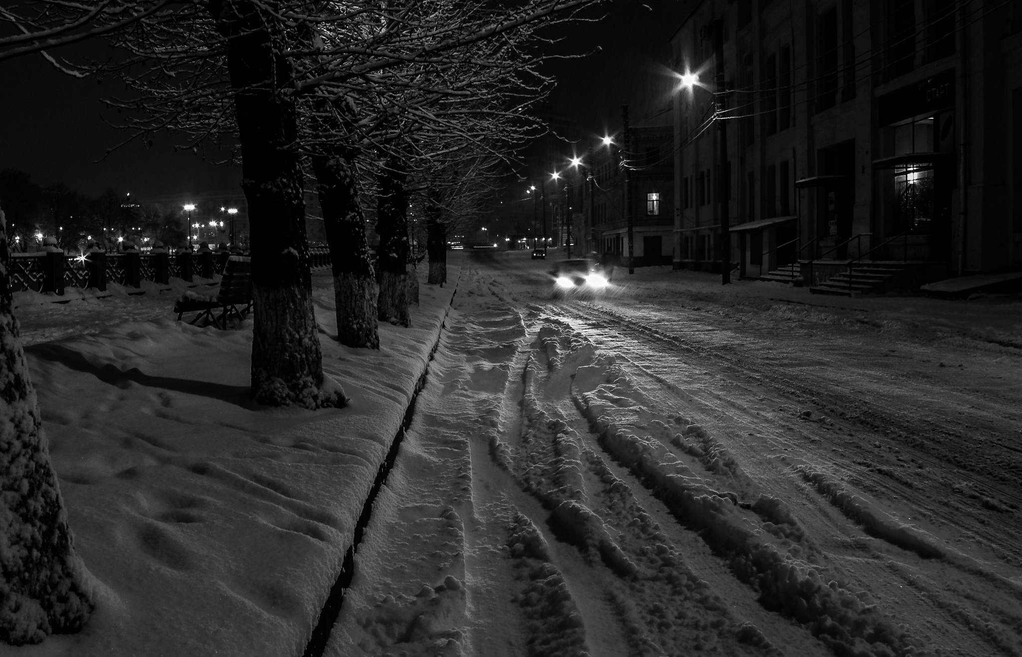 Улица зима ночь