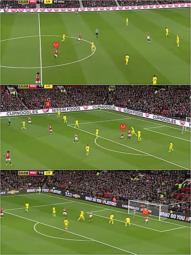 Хуан Мата забивает в ворота Ливерпуля