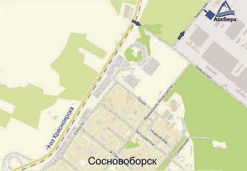 Схема расположения склада "Завод "Айсберг"