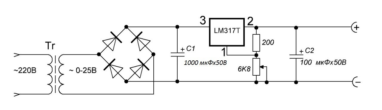 Регулятор напряжения на lm317 Регулятор напряжения на lm317
