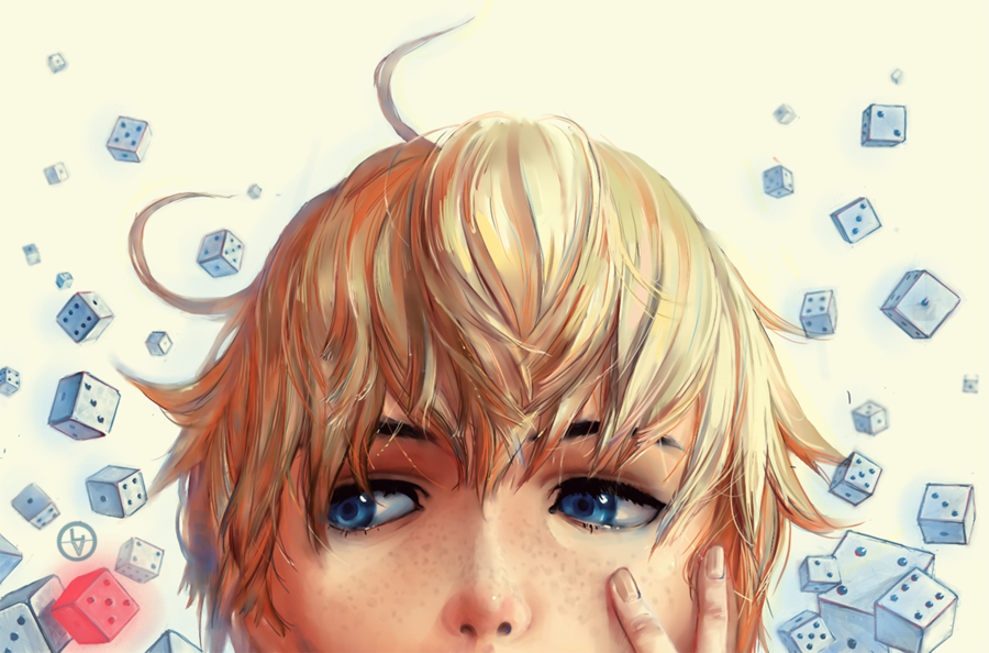 Anime boy with freckles