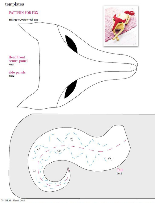 Выкройка игрушки лис