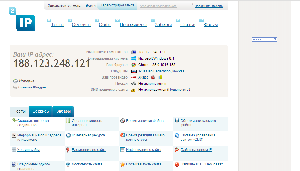 2ip ru тест. Сервисы проверки анонимности. Проверка анонимности.