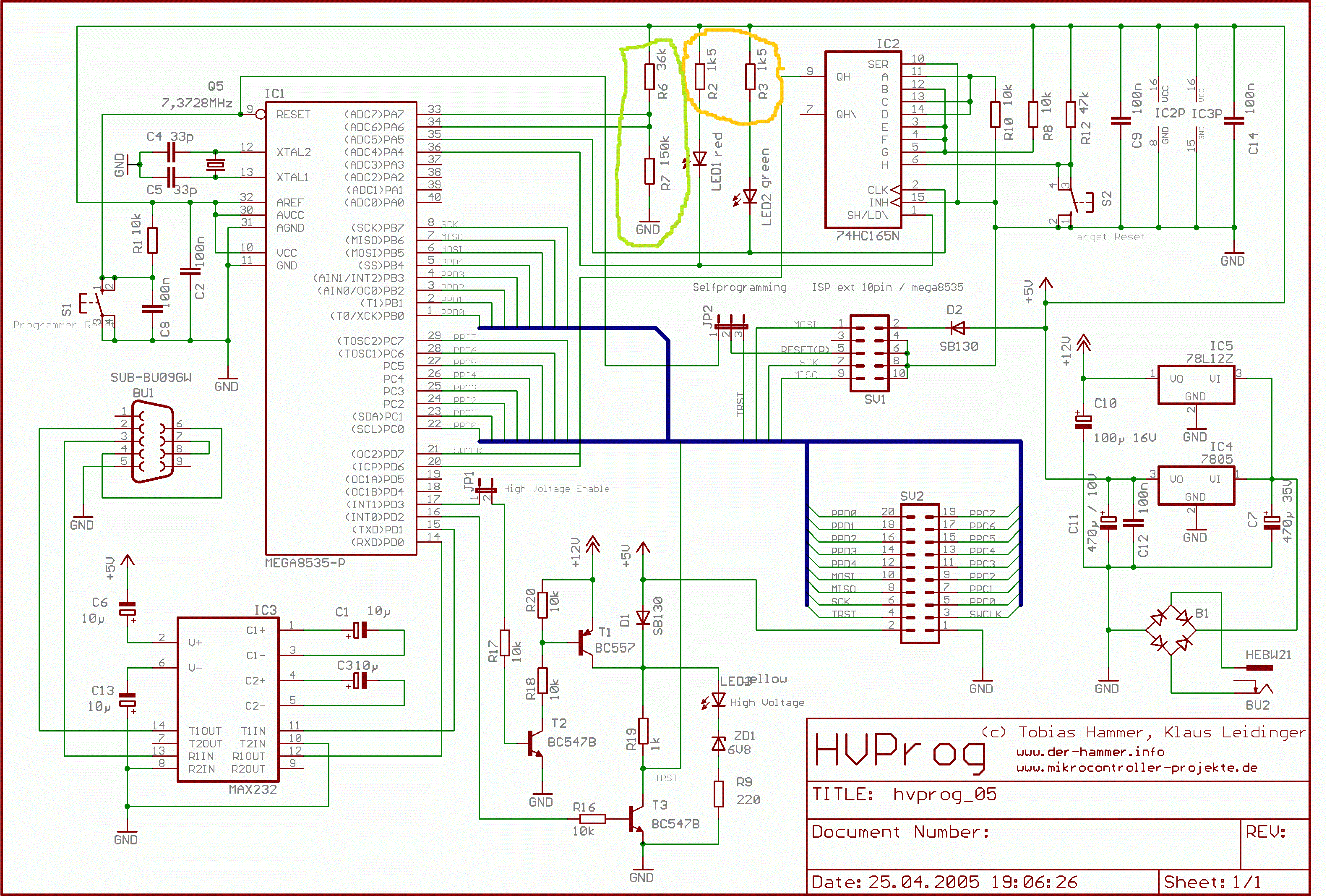 Схема программатор AVR-isp500