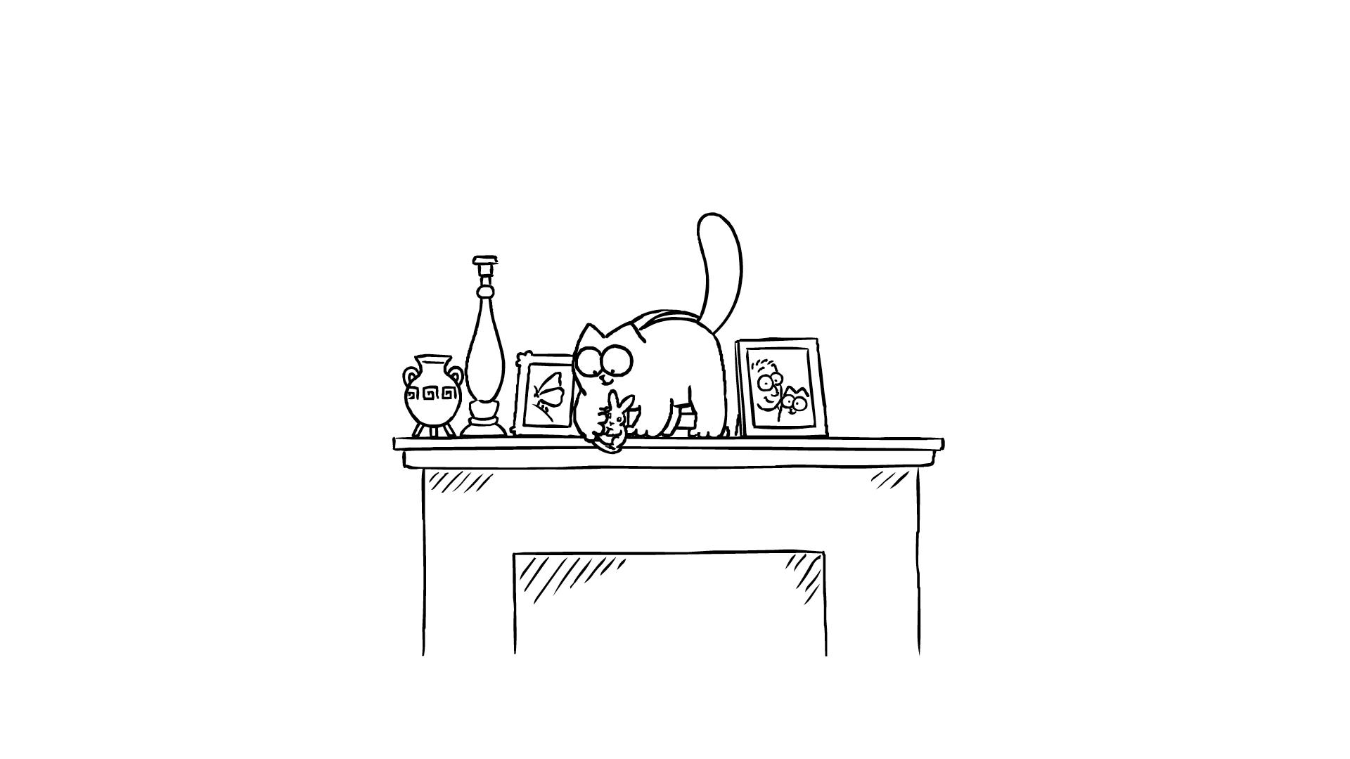 Обои на рабочий стол кот Саймона
