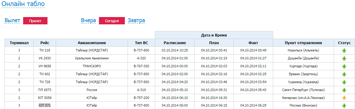 Аэропорт талакан табло вылета