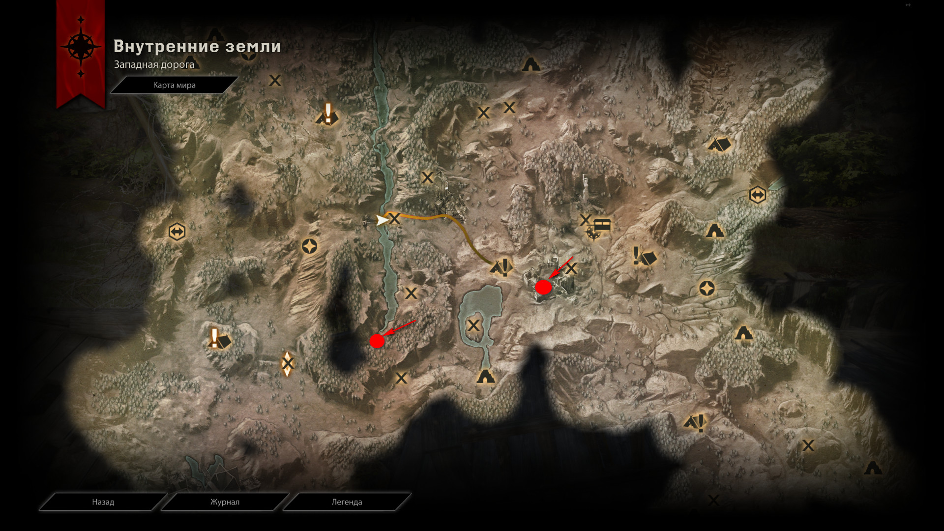 Карта внутренних земель dragon age