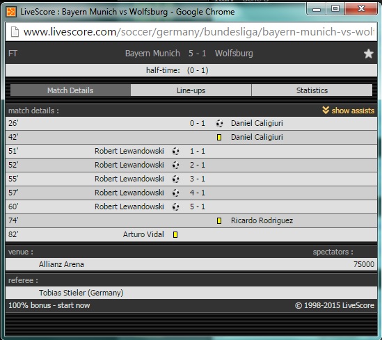 Livescore Powered. Livescore please.